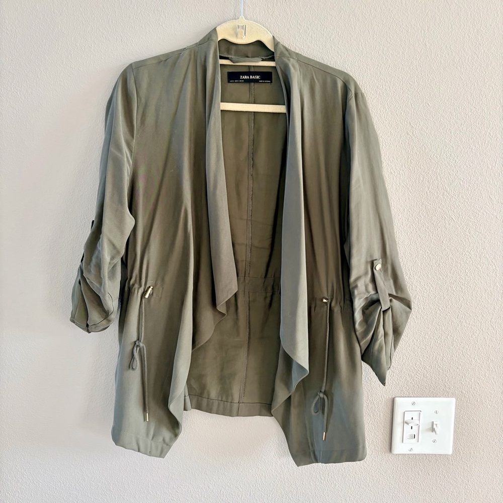 Medium Zara Olive Green Utility Jacket for Women